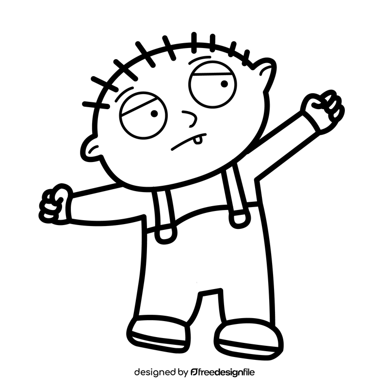Stewie Griffin Family Guy drawing black and white clipart