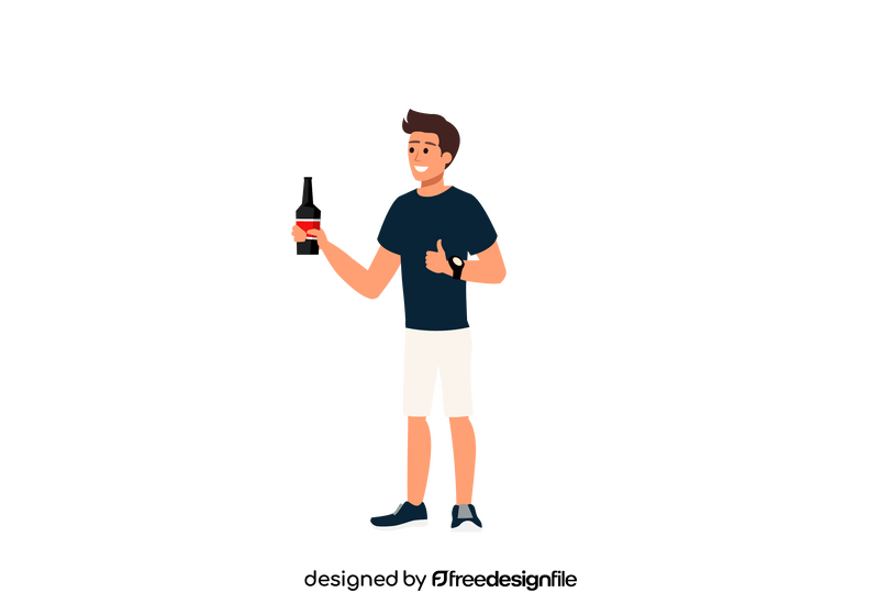 Man holding drink clipart