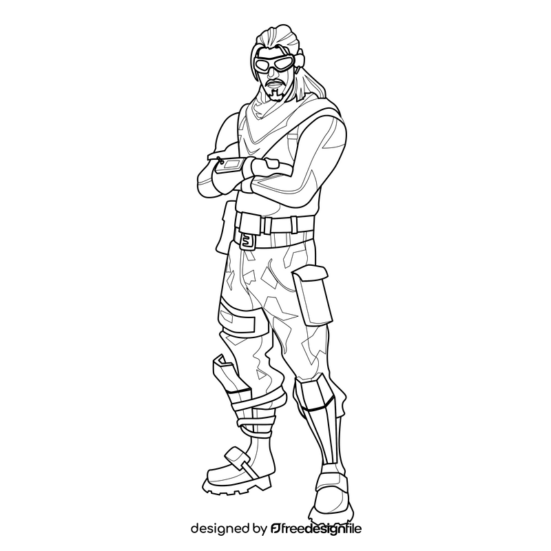 Fortnite Absolute Zero drawing black and white clipart