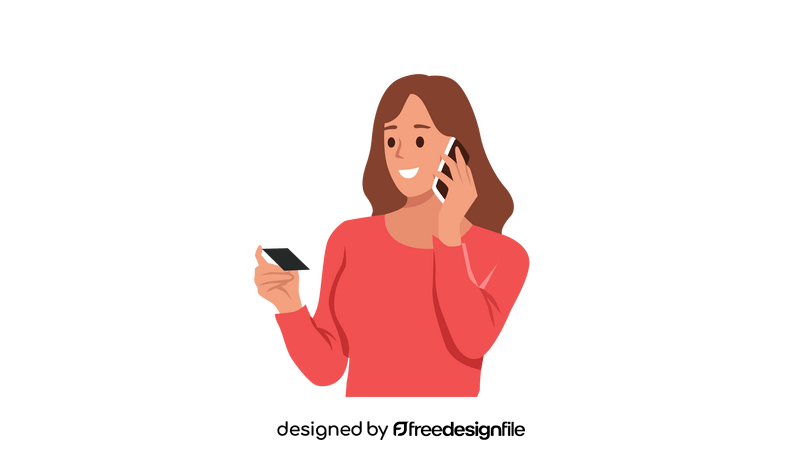 Woman calling clipart