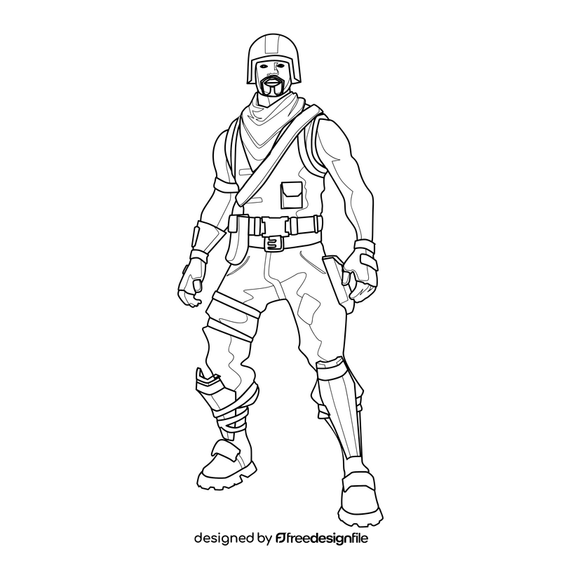 Fortnite aerial assault trooper drawing black and white clipart free ...