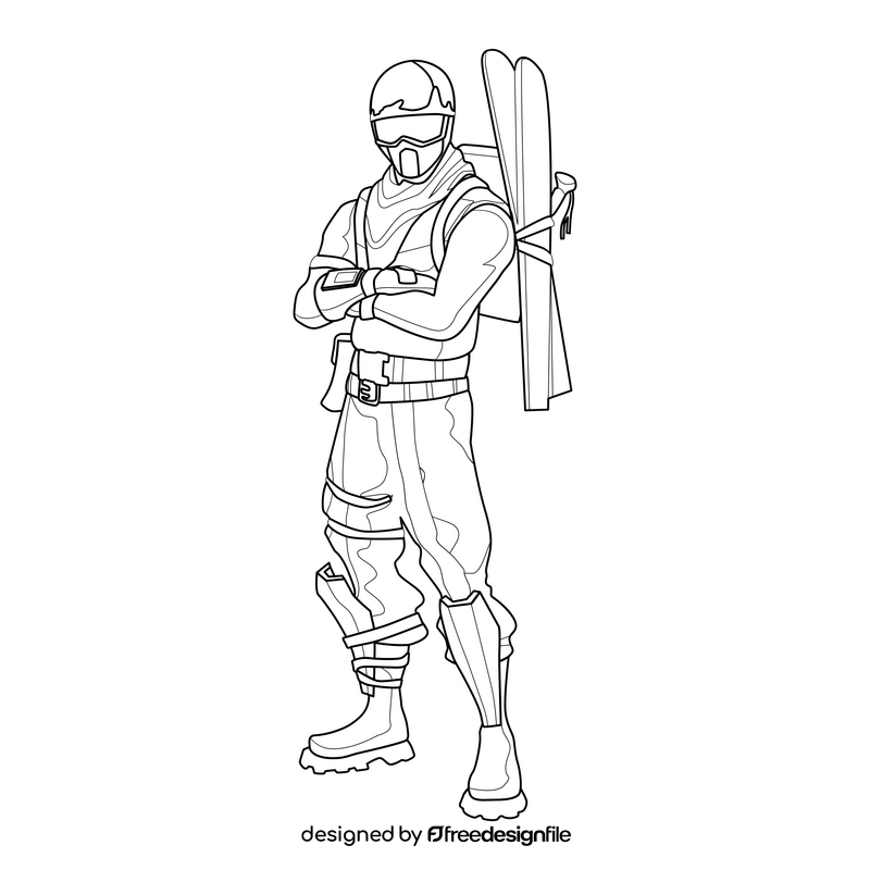 Fortnite Alpine Ace drawing black and white clipart