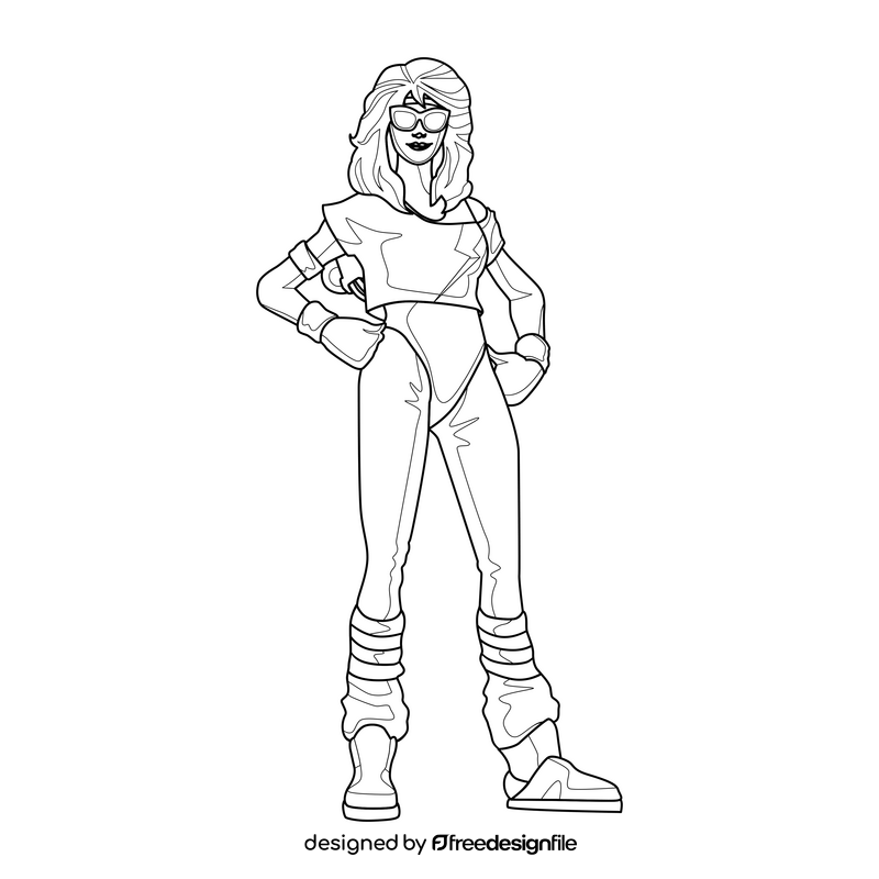 Fortnite Aerobic Assassin drawing black and white clipart