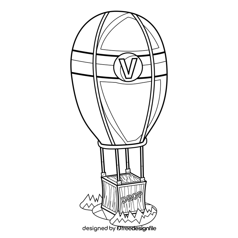 Fortnite Airdrop black and white clipart