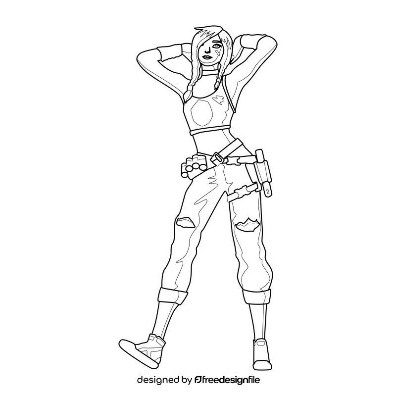 Fortnite Splatterella drawing black and white clipart