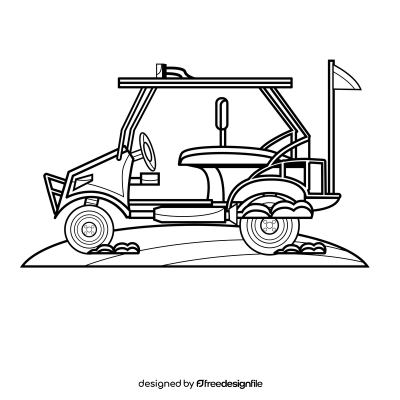 Fortnite golf cart black and white clipart