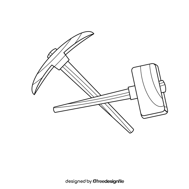 Fortnite pickaxe black and white clipart