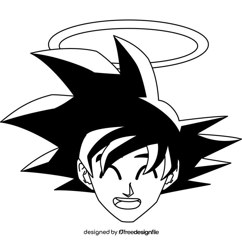 Goku Halo drawing black and white clipart