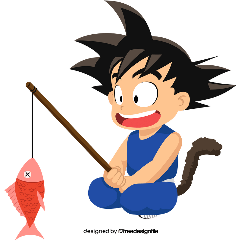 Son Goku fishing clipart