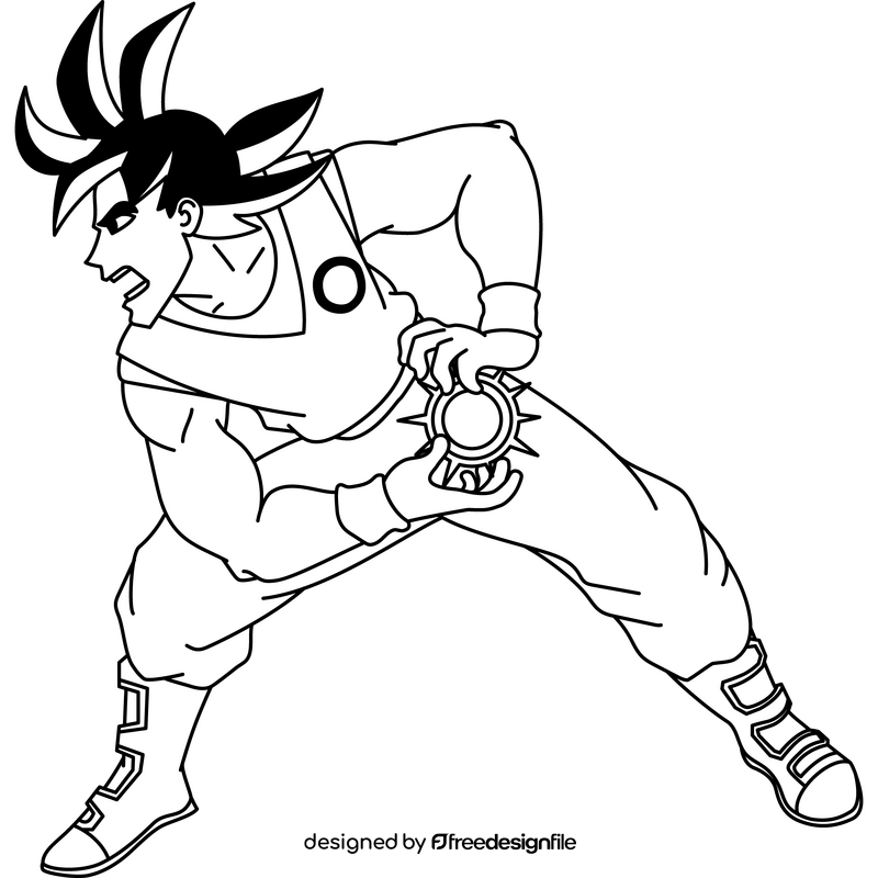 Goku kamehameha, Dragon Ball drawing black and white clipart