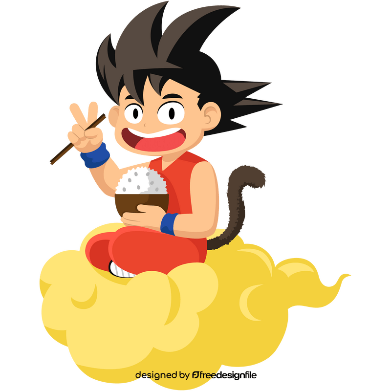 Goku Dragon Ball Z on cloud clipart