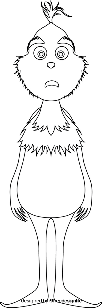 Grinch cartoon black and white clipart