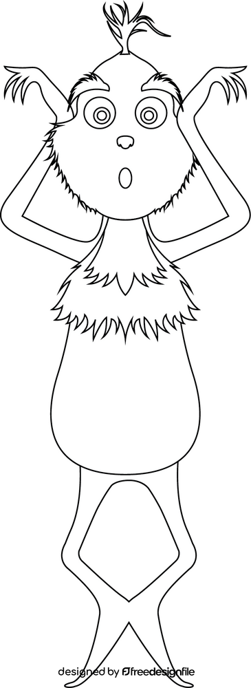 Christmas Grinch drawing black and white clipart