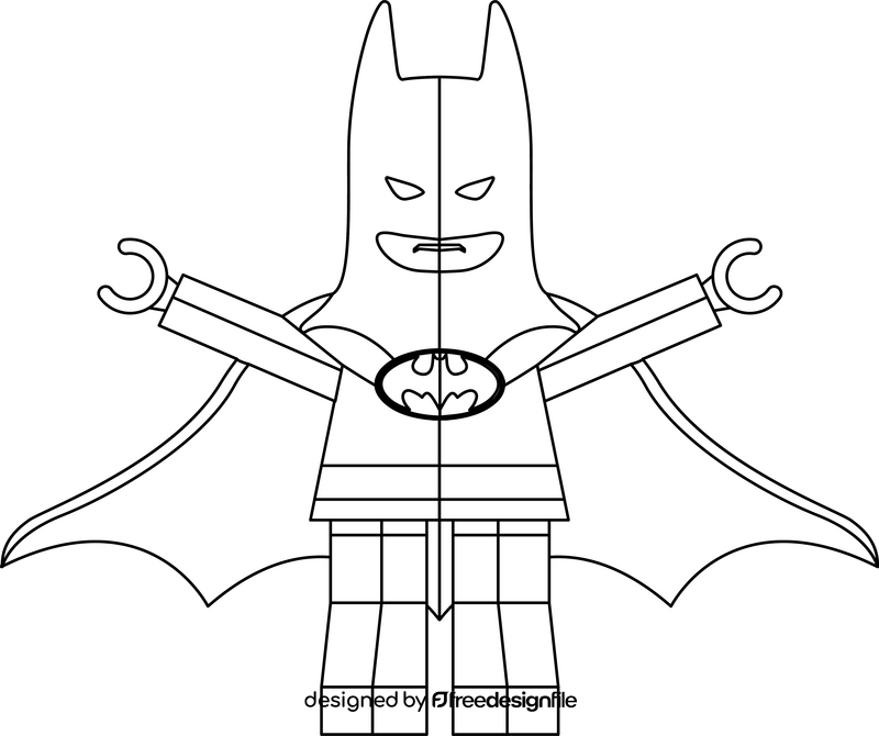 The Lego Batman movie black and white clipart