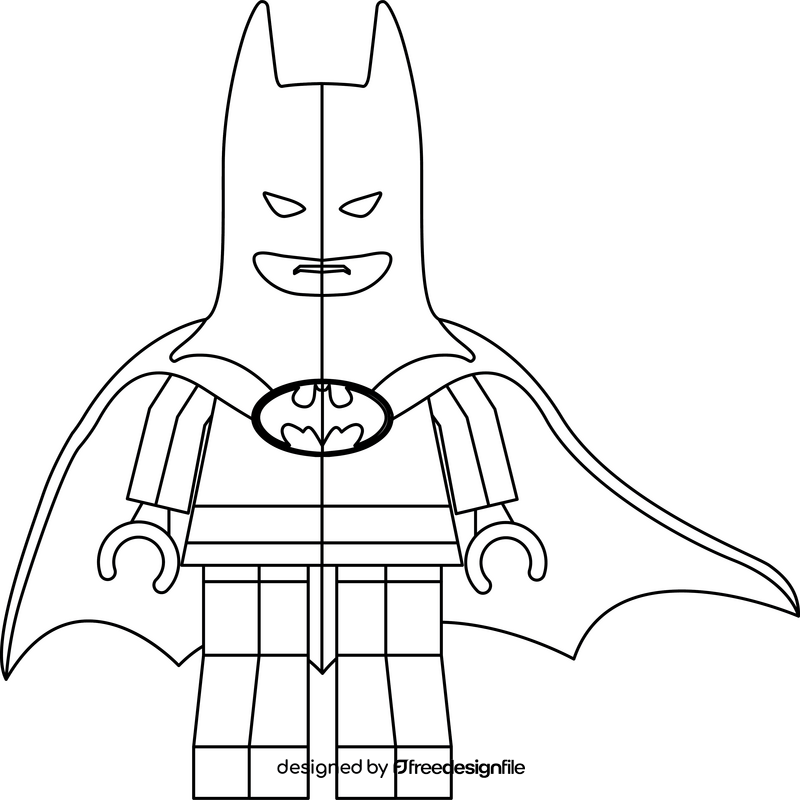 Lego Batman superhero drawing black and white clipart free download