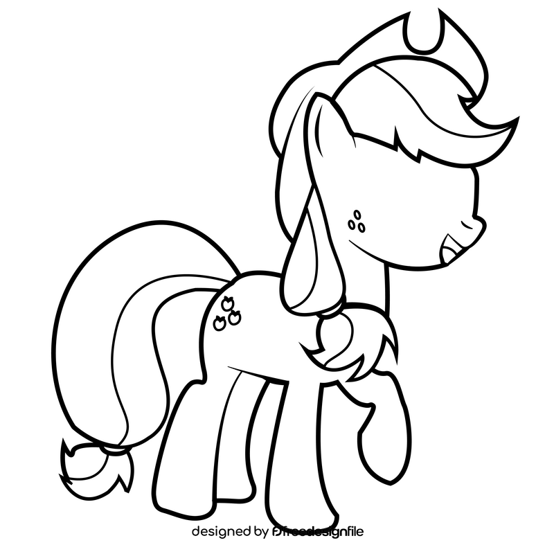 My Little Pony Applejack drawing black and white clipart