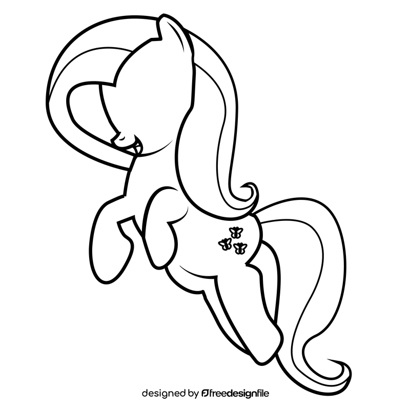 My Little Pony Fluttershy drawing black and white clipart
