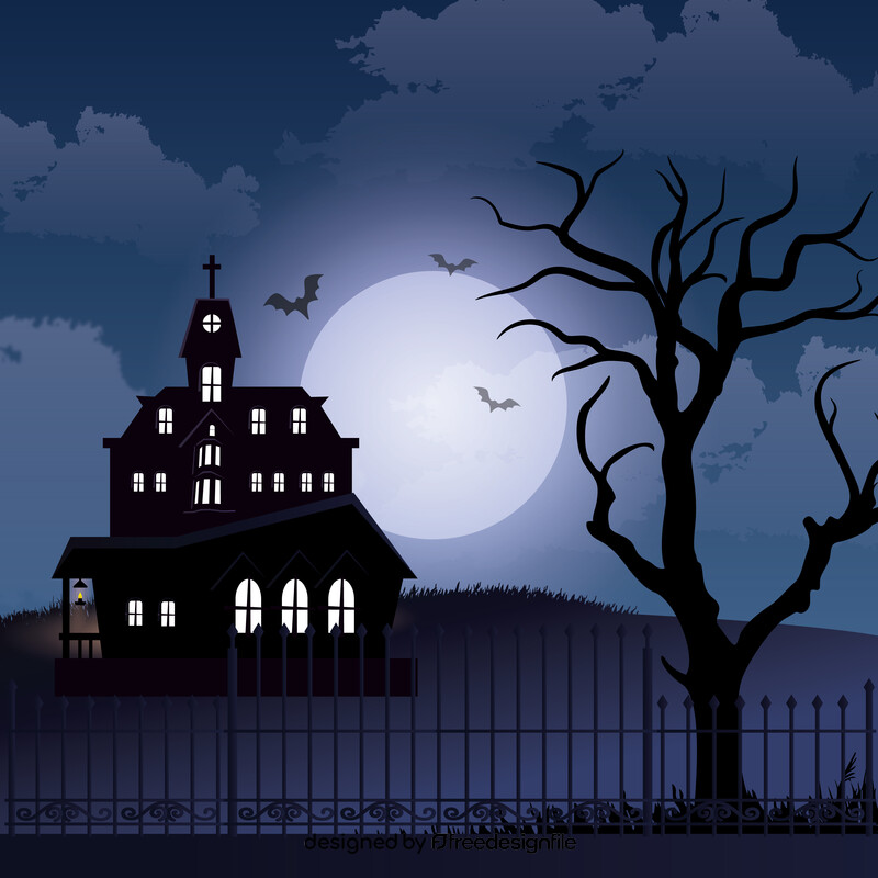 Halloween haunted house vector