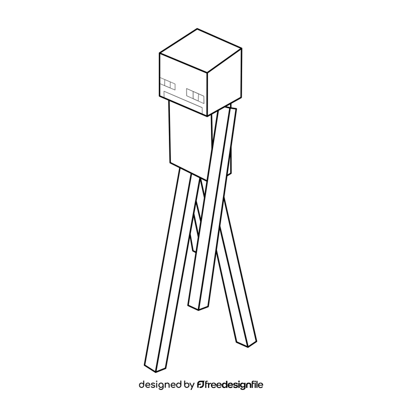 Minecraft enderman black and white clipart
