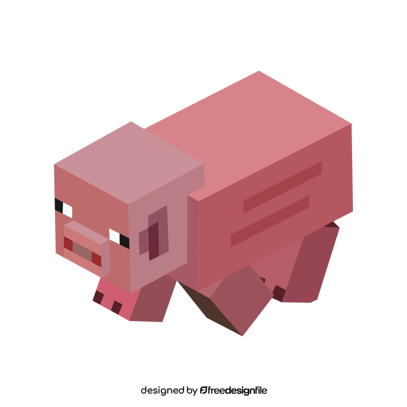 Minecraft Pig Clipart Vector Free Download
