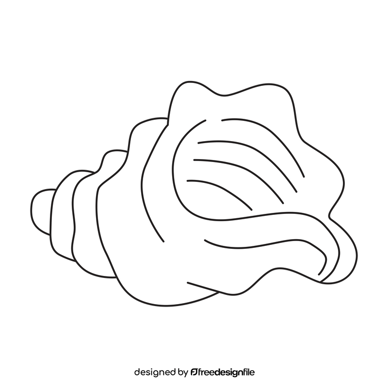 Moana shell black and white clipart