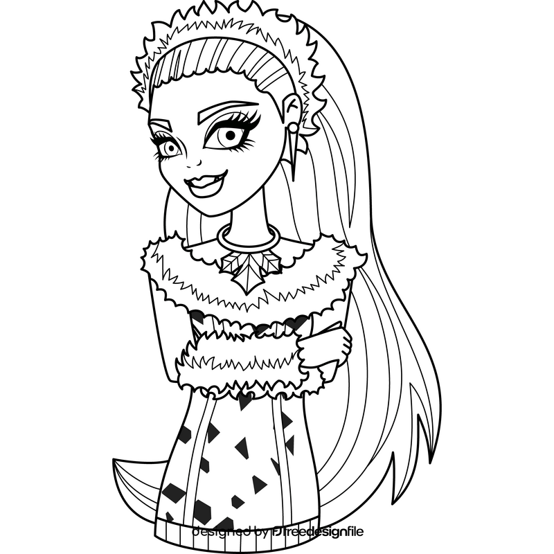 Monster High Abbey Bominable drawing black and white clipart