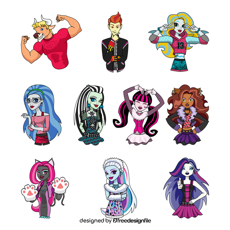 Monster High characters set vector