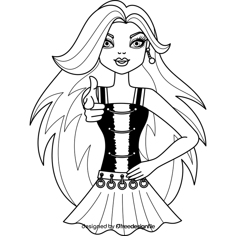 Monster High Spectra Vondergeist drawing black and white clipart