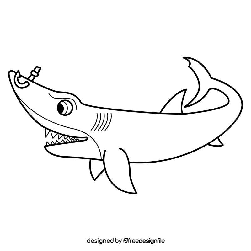 Finding Nemo Chum shark cartoon drawing black and white clipart