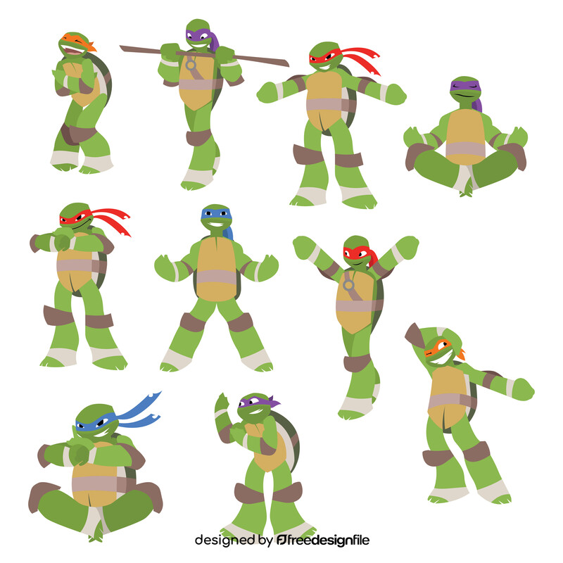Teenage Mutant Ninja Turtles TMNT set vector