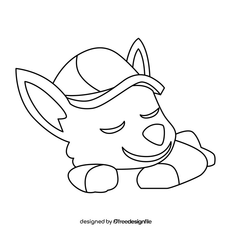 Rocky PAW Patrol sleeping drawing black and white clipart