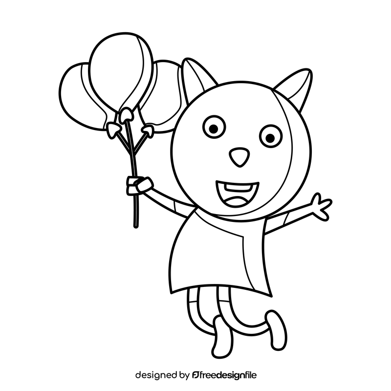 Candy Cat Peppa Pig drawing black and white clipart