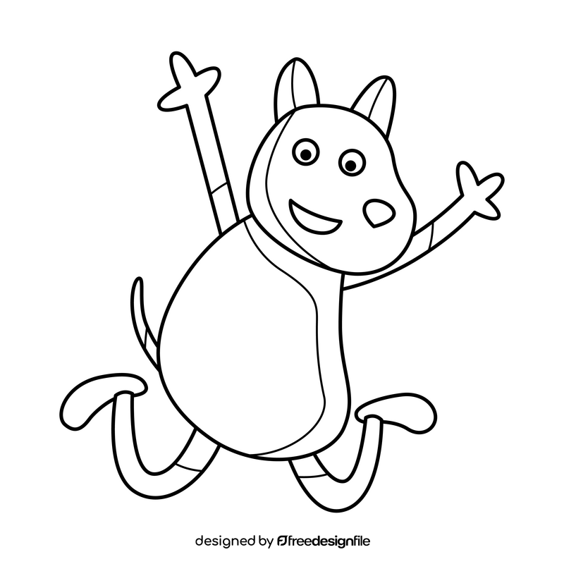 Danny Dog Peppa Pig drawing black and white clipart