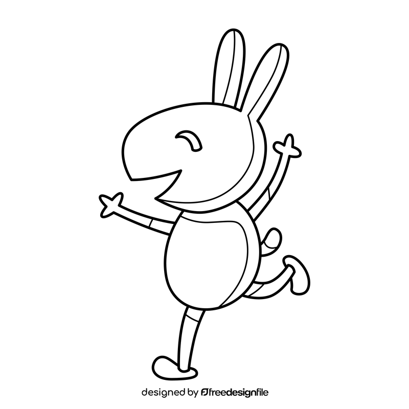 Peppa Pig Rebecca Rabbit drawing black and white clipart