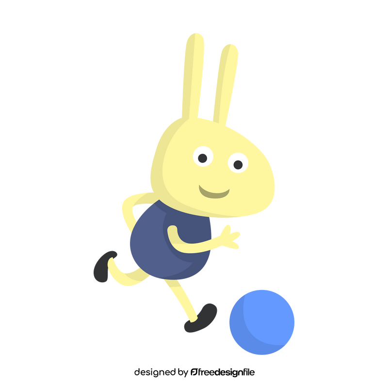 Peppa Pig Rebecca Rabbit playing football clipart