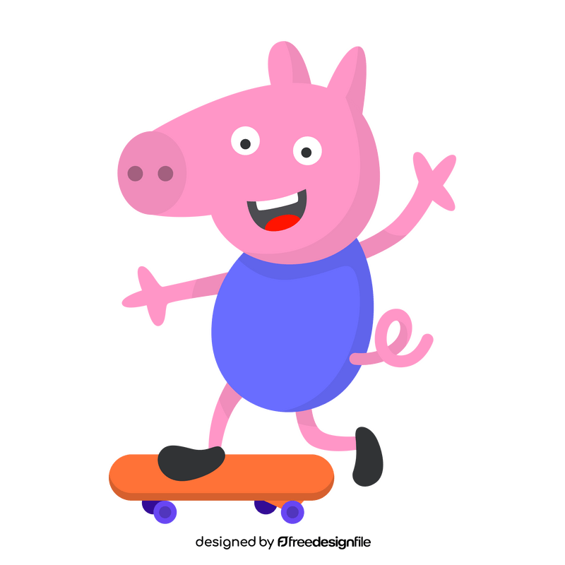 Peppa Pig on skateboard clipart