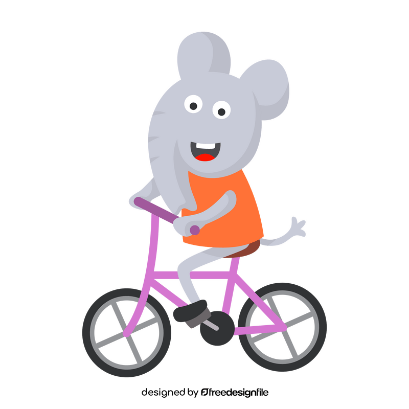 Peppa Pig Emily Elephant riding bike clipart