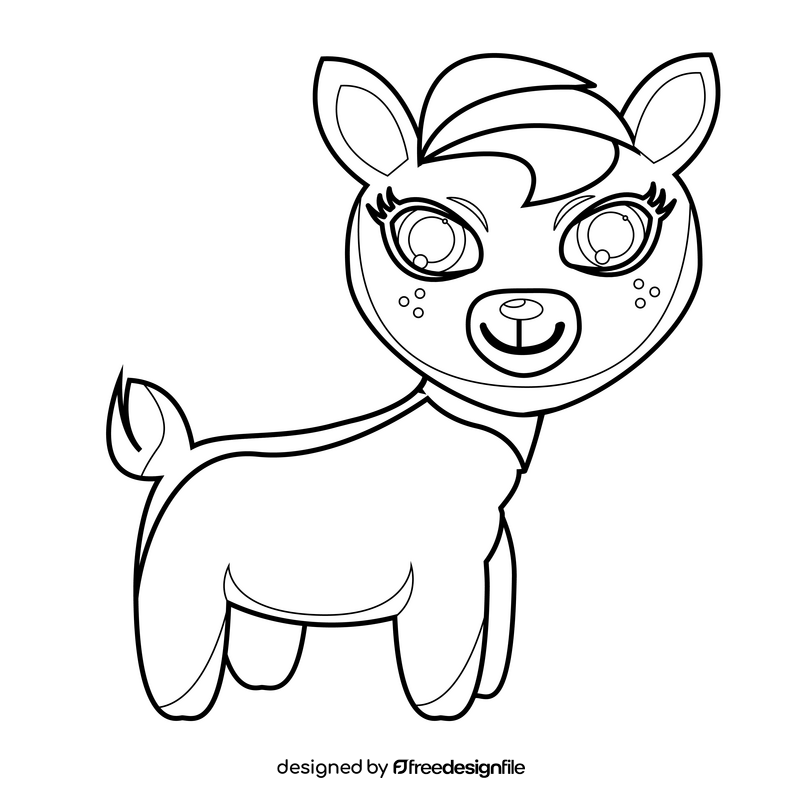 Littlest Pet Shop Deer drawing black and white clipart