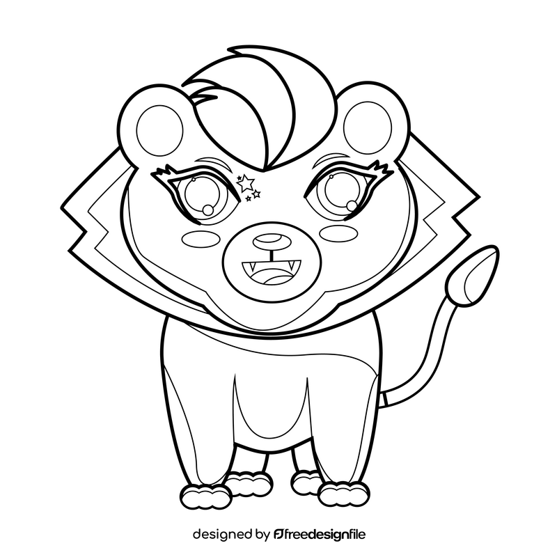 Littlest Pet Shop Lion drawing black and white clipart