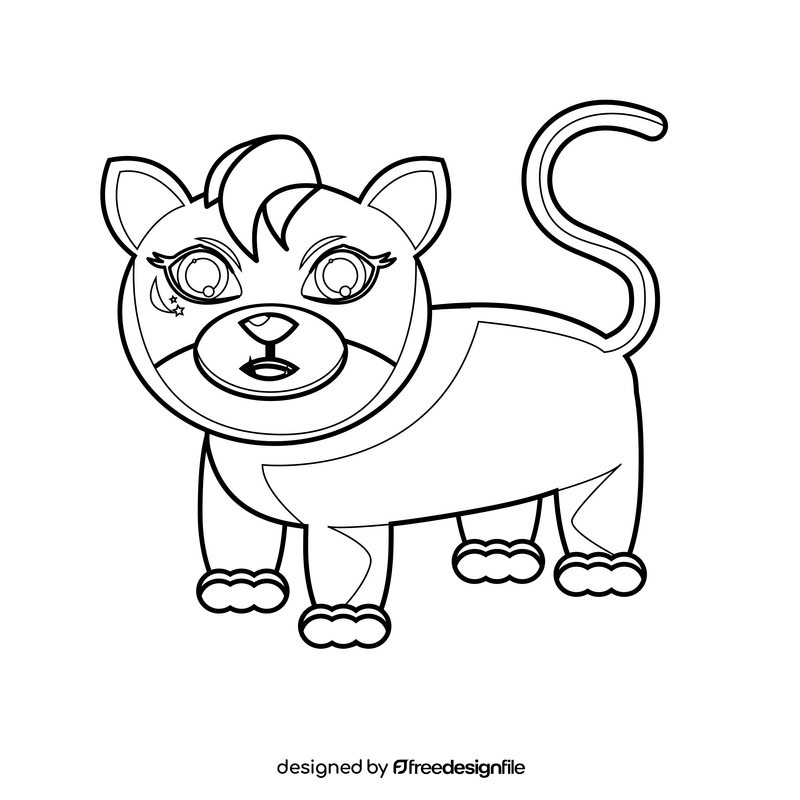 Littlest Pet Shop Cat drawing black and white clipart