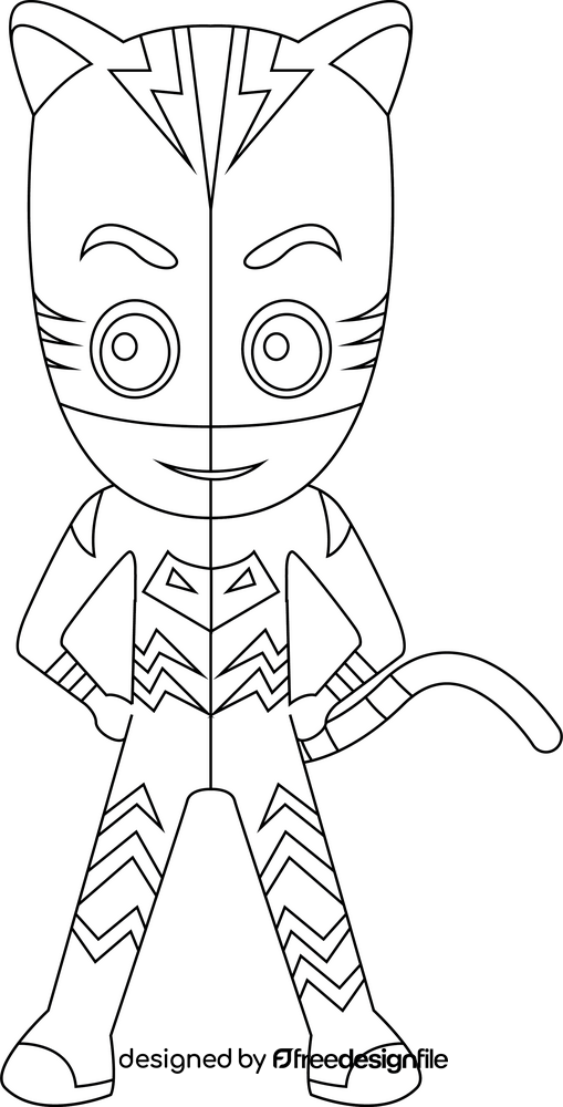 PJ Masks Catboy black and white clipart