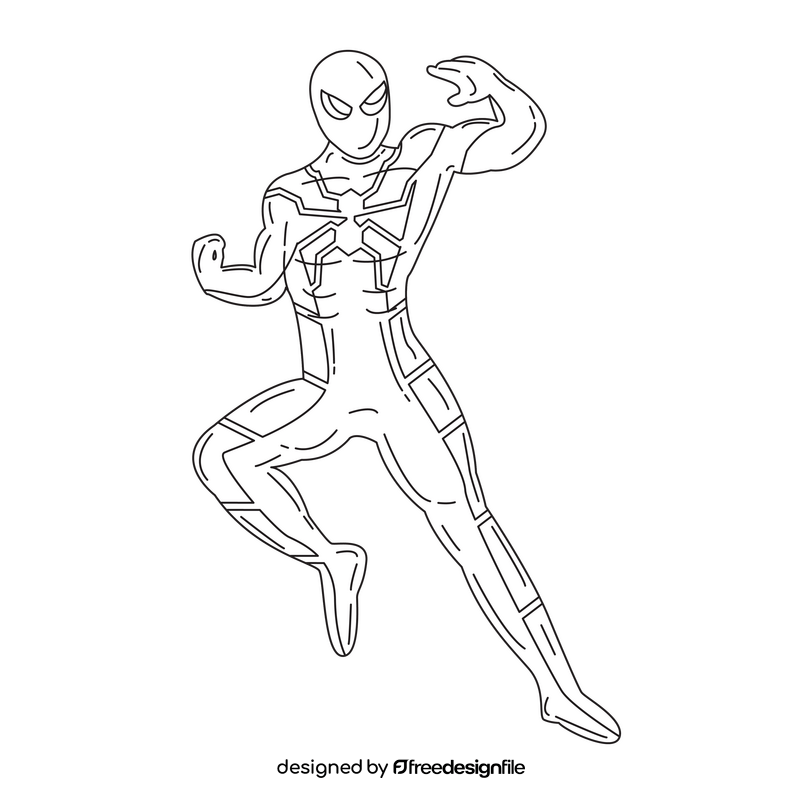 Spiderman Cartoon Future Foundation Spider drawing black and white clipart