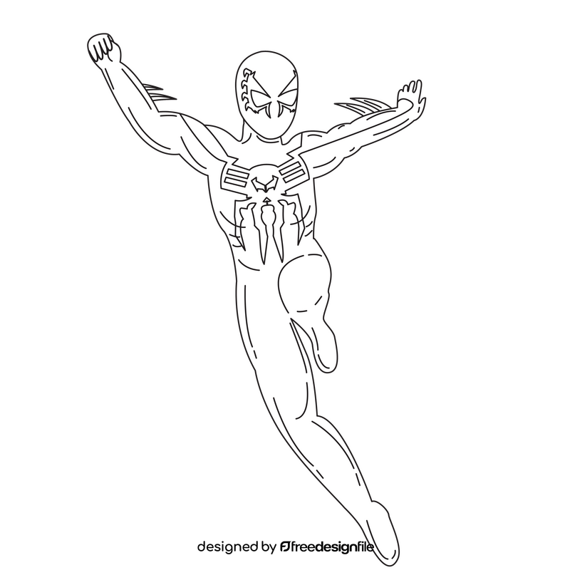 Spiderman Cartoon Spider Man 2099 drawing black and white clipart