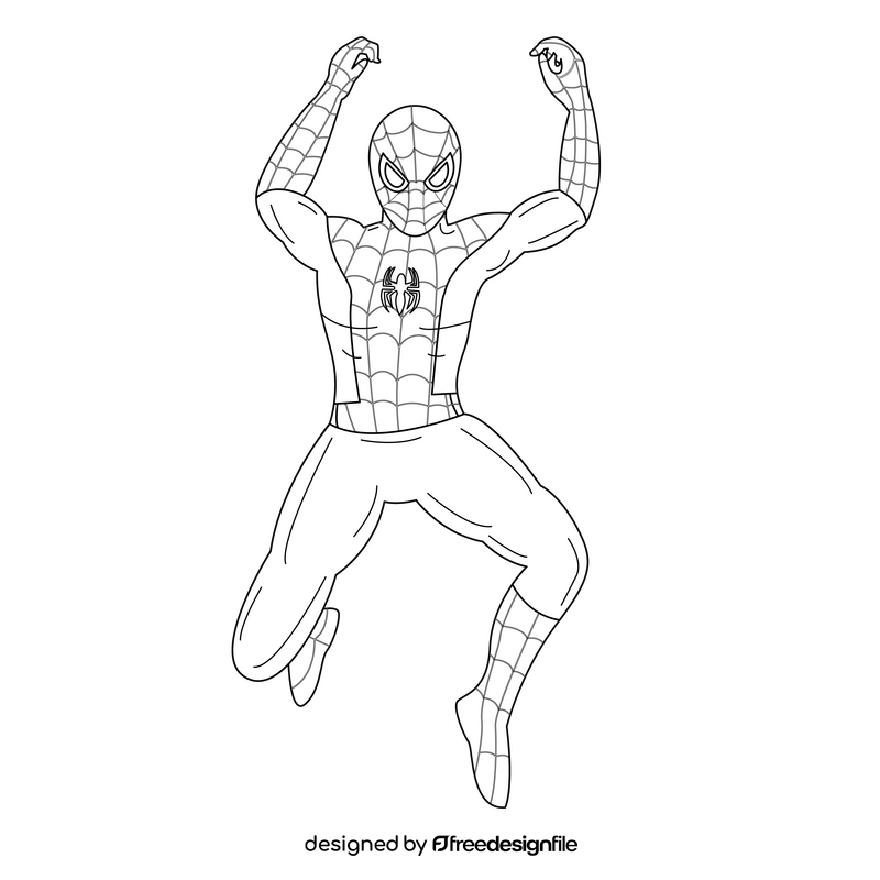 Spiderman Cartoon Spider Man Original drawing black and white clipart