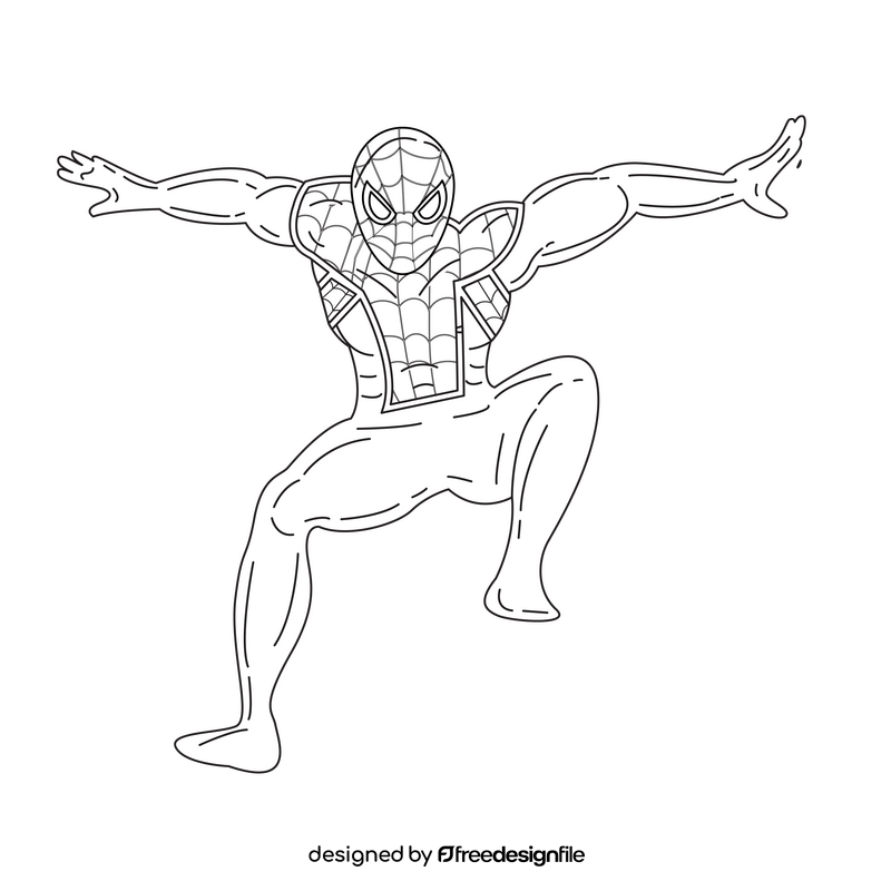 Spiderman Cartoon Spider UK drawing black and white clipart