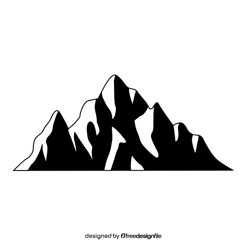 Mount Aconcagua black and white clipart