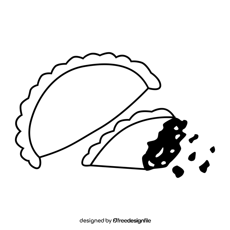 Empanadas argentinas black and white clipart