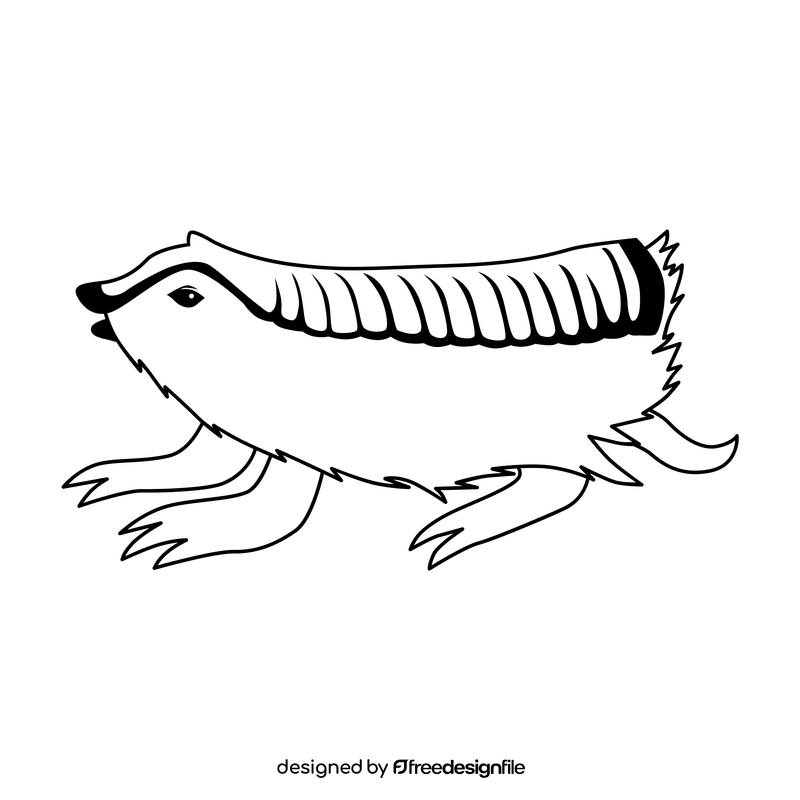 Pink fairy armadillo black and white clipart