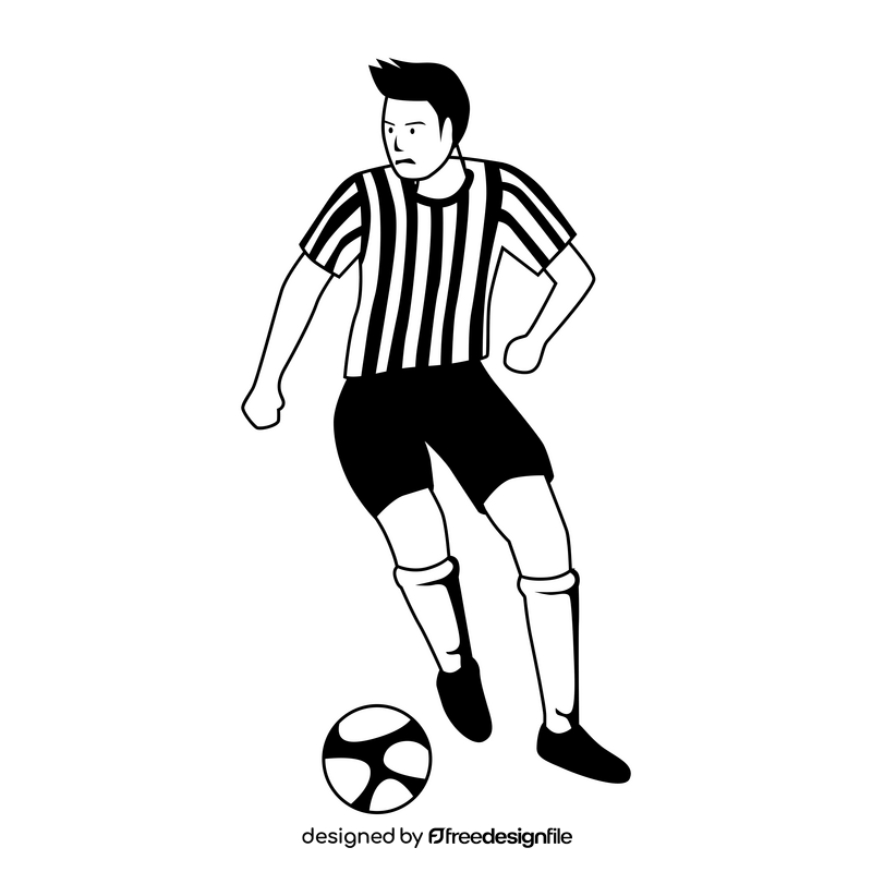 Argentinian football player black and white clipart