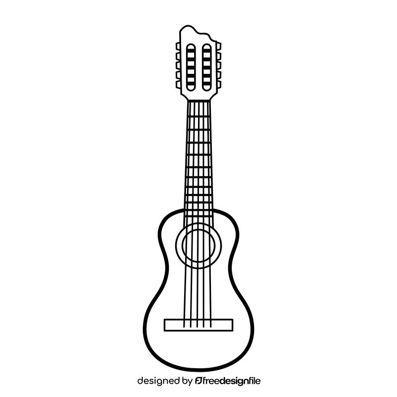 Charango black and white clipart